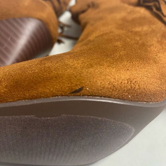 JUST FAB Women’s Sanna Heeled Boots Size 7 Camel NEW WITH DEFECTS - Picture 11 of 12